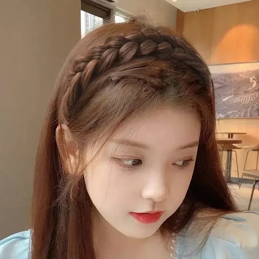 1pc Wig Twist Headbands Wide Fishbone Braids Hairband