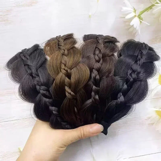 1pc Wig Twist Headbands Wide Fishbone Braids Hairband